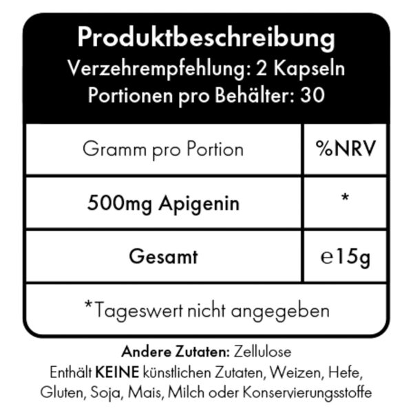 Etiketten-Information für Pure Apigenin- GANZ SCHÖN STARK