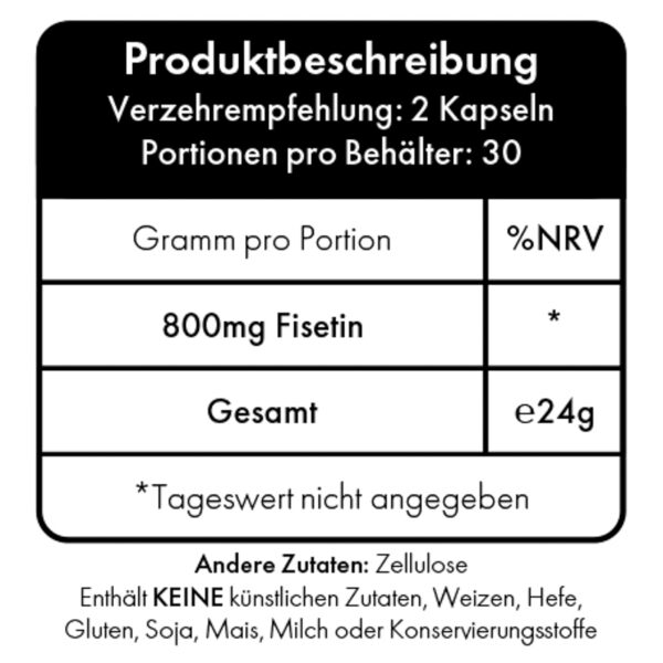 Etiketten-Information für Pure Fisetin - GANZ SCHÖN STARK